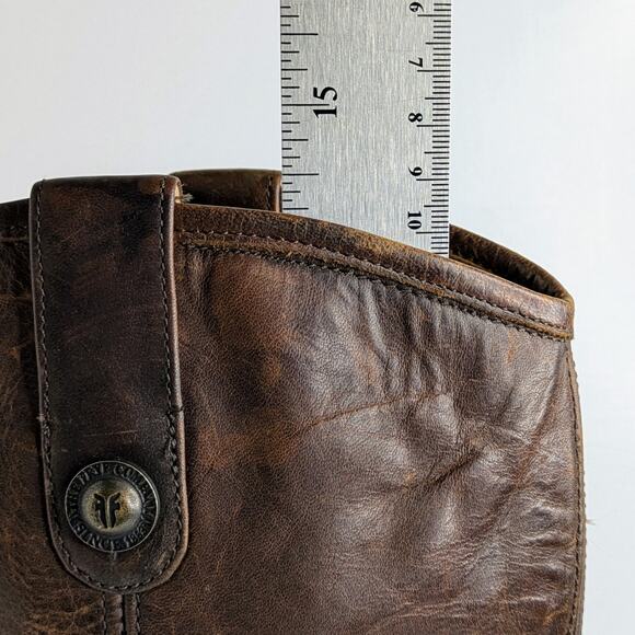 Frye Melissa Button Brown Leather Tall Boots 7.5 Equestrian Western Boho 77172 - Picture 15 of 16